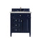 James Martin Brittany 30" Single Vanity Victory Blue with 3 cm Eternal Serena Quartz Top 650-V30-VBL-3ESR