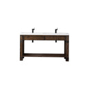 James Martin Brooklyn 63" Wooden Sink Console Rustic Ash with White Glossy Composite Countertop C205V63RSAWG