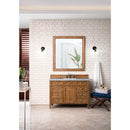 James Martin Brittany 48" Saddle Brown Single Vanity with 3 cm Eternal Jasmine Pearl Quartz Top 650-V48-SBR-3EJP