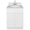 White Bathroom Vanity 24", Cara White Marble Top, Faucet LB6B CW254-24AW-6B