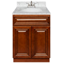 Brown Bathroom Vanity 24", Cara White Marble Top, Faucet LB5B CW254-24GN-5B