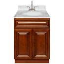 Brown Bathroom Vanity 24", Cara White Marble Top, Faucet LB6B CW254-24GN-6B