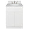 White Bathroom Vanity 24", Cara White Marble Top, Faucet LB4B CW258-24AW-4B