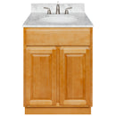 Brown Bathroom Vanity 24", Cara White Marble Top, Faucet LB4B CW258-24RC-4B
