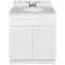 White Bathroom Vanity 30", Cara White Marble Top, Faucet LB3B CW314-30AW-3B