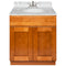 Brown Bathroom Vanity 30", Cara White Marble Top, Faucet LB5B CW314-30NP-5B