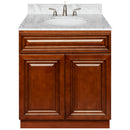 Brown Bathroom Vanity 30", Cara White Marble Top, Faucet LB4B CW318-30GN-4B