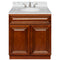 Brown Bathroom Vanity 30", Cara White Marble Top, Faucet LB4B CW318-30GN-4B