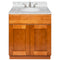 Brown Bathroom Vanity 30", Cara White Marble Top, Faucet LB4B CW318-30NP-4B