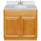 Brown Bathroom Vanity 36", Cara White Marble Top, Faucet LB5B CW374-36RC-5B