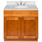 Brown Bathroom Vanity 36", Cara White Marble Top, Faucet LB4B CW378-36NP-4B