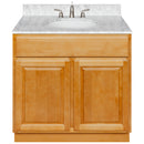 Brown Bathroom Vanity 36", Cara White Marble Top, Faucet LB4B CW378-36RC-4B