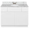 White Bathroom Vanity 42", Cara White Marble Top, Faucet LB3B CW434-42AW-3B