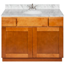 Brown Bathroom Vanity 42", Cara White Marble Top, Faucet LB5B CW434-42NP-5B