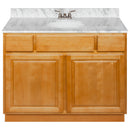 Brown Bathroom Vanity 42", Cara White Marble Top, Faucet LB3B CW434-42RC-3B