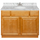 Brown Bathroom Vanity 42", Cara White Marble Top, Faucet LB5B CW434-42RC-5B