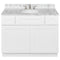 White Bathroom Vanity 42", Cara White Marble Top, Faucet LB4B CW438-42AW-4B