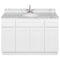 White Bathroom Vanity 48", Cara White Marble Top, Faucet LB6B CW494-48AW-6B