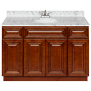 Brown Bathroom Vanity 48", Cara White Marble Top, Faucet LB5B CW494-48GN-5B