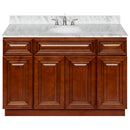 Brown Bathroom Vanity 48", Cara White Marble Top, Faucet LB4B CW498-48GN-4B