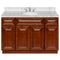 Brown Bathroom Vanity 48", Cara White Marble Top, Faucet LB4B CW498-48GN-4B