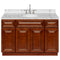 Brown Bathroom Vanity 48", Cara White Marble Top, Faucet LB7B CW498-48GN-7B