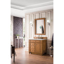 James Martin Bristol 36" Single Vanity Saddle Brown with 3 cm Eternal Serena Quartz Top 157-V36-SBR-3ESR