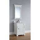 James Martin Brookfield 26" Bright White Single Vanity with 3 cm Classic White Quartz Top 147-V26-BW-3CLW