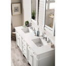 James Martin Brittany 72" Bright White Double Vanity with 3 cm Classic White Quartz Top 650-V72-BW-3CLW