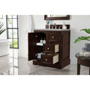 James Martin De Soto 30" Single Vanity Burnished Mahogany with 3 cm Eternal Serena Quartz Top 825-V30-BNM-3ESR