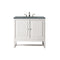 James Martin Athens 36" Single Vanity Cabinet Glossy White with 3 cm Cala Blue Top E645-V36-GW-3CBL