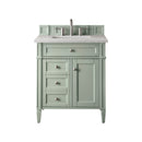 James Martin Brittany 30" Single Vanity Sage Green with 3 cm Eternal Serena Quartz Top 650-V30-SGR-3ESR