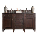 James Martin Brittany 60" Burnished Mahogany Double Vanity with 3 cm Arctic Fall Solid Surface Top 650-V60D-BNM-3AF