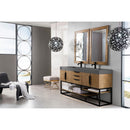 James Martin Columbia 72" Double Vanity Latte Oak Matte Black with Dusk Gray Glossy Composite Top 388-V72D-LTO-MB-DGG