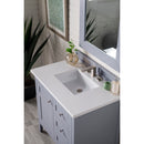 James Martin Palisades 36" Single Vanity Silver Gray with 3 cm Classic White Quartz Top 527-V36-SL-3CLW