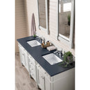 James Martin Brittany 72" Bright White Double Vanity with 3 cm Charcoal Soapstone Quartz Top 650-V72-BW-3CSP