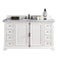 James Martin Providence 60" Bright White Single Vanity with 3 cm Carrara Marble Top 238-105-V60S-BW-3CAR