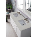 James Martin Palisades 60" Double Vanity Bright White with 3 cm Eternal Marfil Quartz Top 527-V60D-BW-3EMR