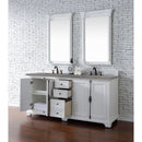 James Martin Providence 72" Double Vanity Cabinet Bright White with 3 cm Gray Expo Quartz Top 238-105-V72-BW-3GEX