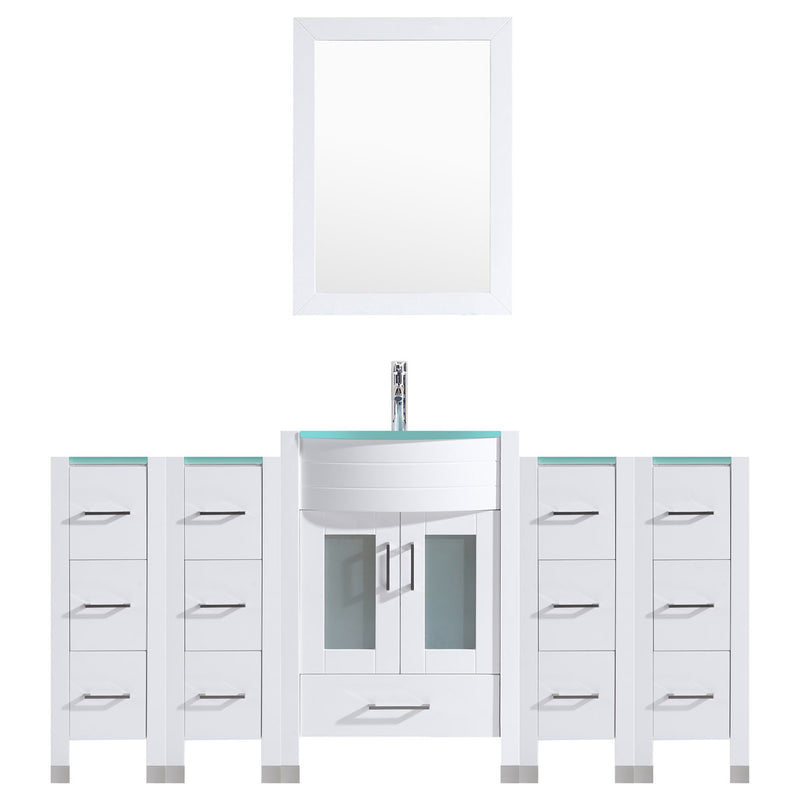 LessCare 78 White Vanity Set - One 30 Sink Base, Four 12 Drawer Bases (LV3-C8-78-W)