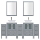 LessCare 108" Modern Bathroom Vanity Set with Mirror and Sink LV2-C21-108-G (Gray)