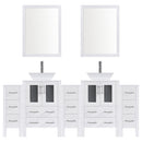LessCare 96" Modern Bathroom Vanity Set with Mirror and Sink LV2-C20-96-W (White)