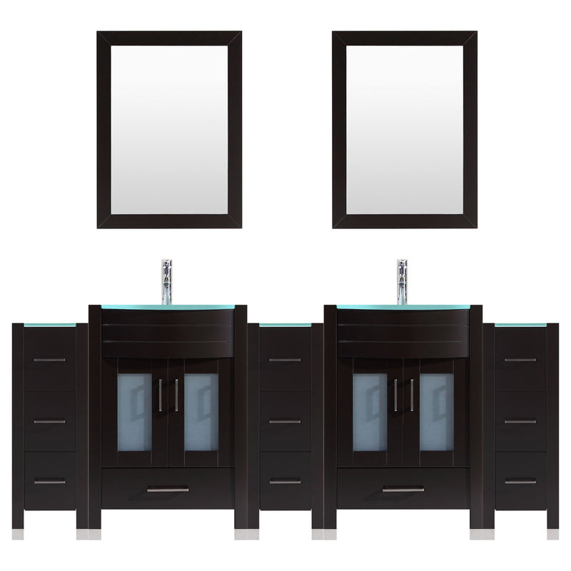LessCare 84 Black Vanity Set - Two 24 Sink Bases, Three 12 Drawer Bases (LV3-C19-84-B)