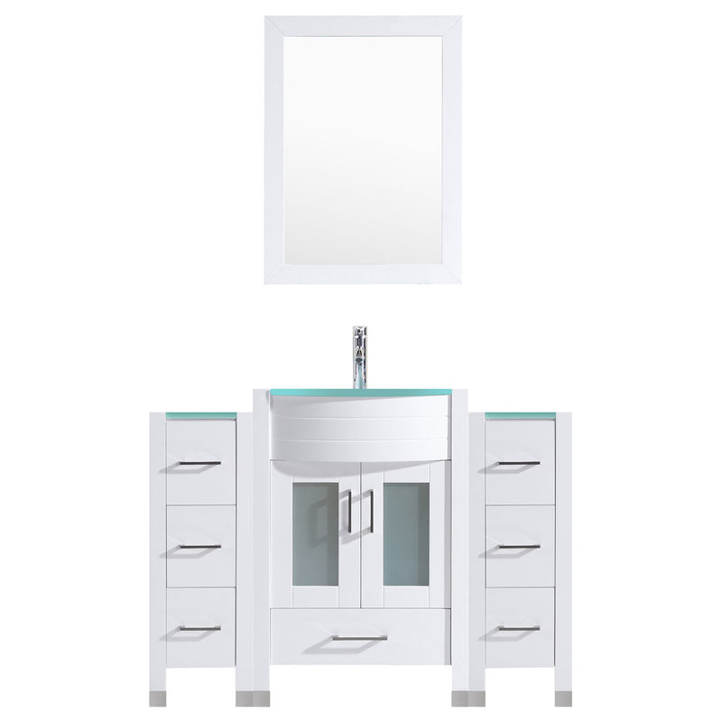 LessCare 54 White Vanity Set - One 30 Sink Base, Two 12 Drawer Bases (LV3-C5-54-W)