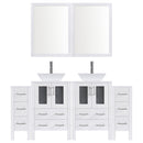 LessCare 96" Modern Bathroom Vanity Set with Mirror and Sink LV2-C18-96-W (White)