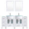 LessCare 84 White Vanity Set - Two 30 Sink Bases, Two 12 Drawer Bases (LV3-C17-84-W)