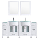 LessCare 72 White Vanity Set - Two 24 Sink Bases, Two 12 Drawer Bases (LV3-C16-72-W)