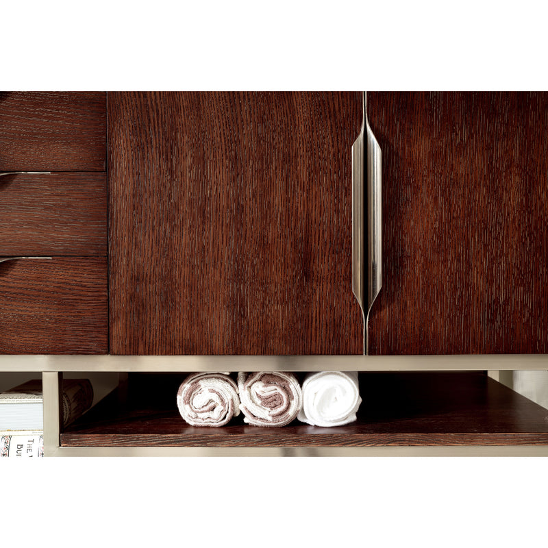 James Martin Columbia 72" Double Vanity Coffee Oak with Dusk Gray Glossy Composite Top 388-V72D-CFO-BN-DGG