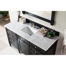 James Martin Brittany 60" Single Vanity Black Onyx with 3 cm Carrara Marble Top 650-V60S-BKO-3CAR