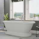 Cambridge Plumbing Acrylic Double Ended Pedestal Bathtub 70"x30" No Drillings BN Package